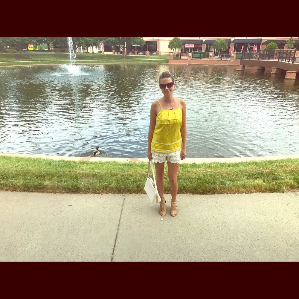 Bright yellow sleeveless top